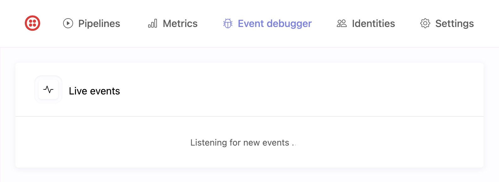 Krenalis Event debugger showing Segment events